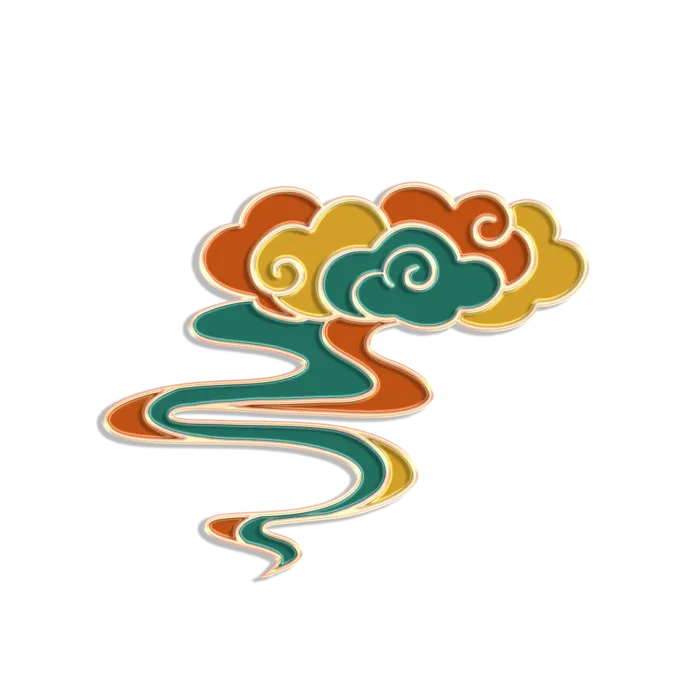 大气中国风祥云国潮风金边立体云朵剪纸创意装饰元素PNG免抠素材