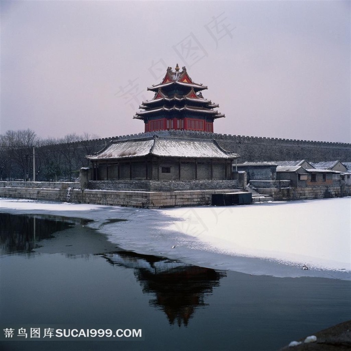故宫角楼雪景摄影素材