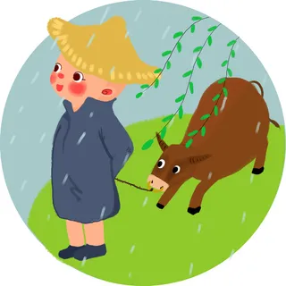 清明清明节卡通牧童放牛