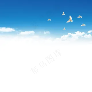 蓝天鸽子白云