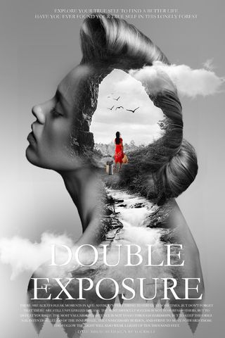 双重曝光人物合成海报