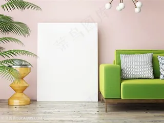 清新室内文艺装饰画展板高清图片