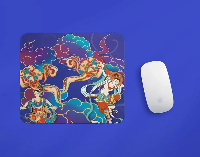 国潮风敦煌飞天插画文创品牌VI提案LOGO展示样机PSD设计素材psd模版下载