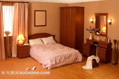 酒店卧室衣柜画框与梳妆镜摄影高清图片 酒店卧室衣柜画框与梳妆镜摄影高清图片