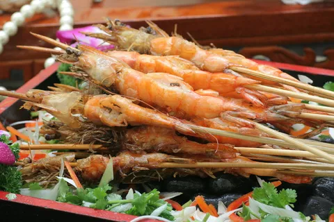 日式卵石串烤虾 (13)