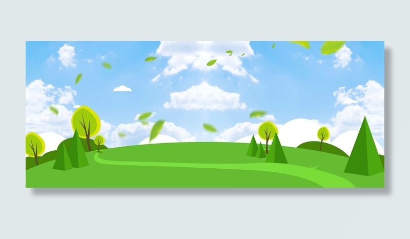 绿色环境绘画PSD素材