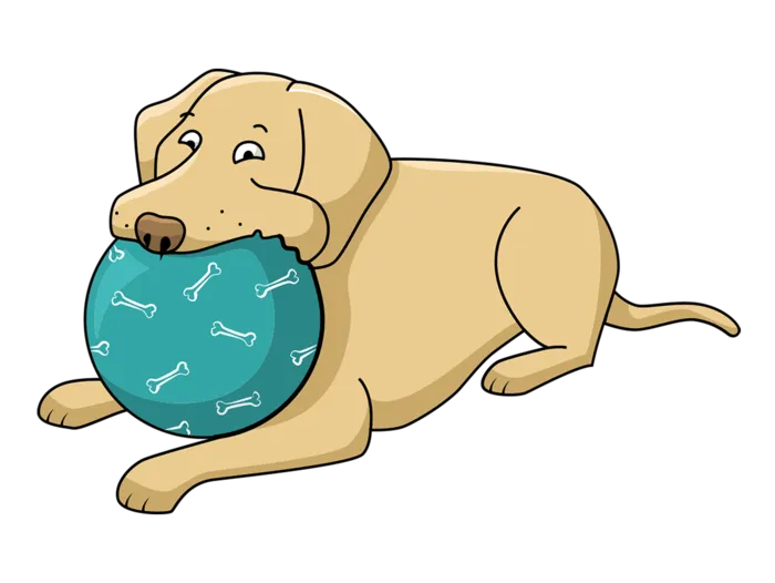小狗玩球卡通