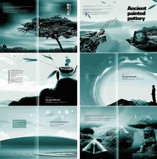 12商务企业文化画册手册背景设计感psd模版