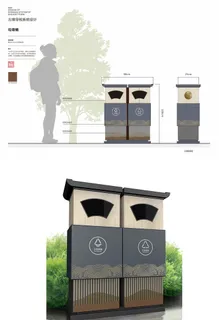 公园风景区垃圾牌景点垃圾桶导视牌设计