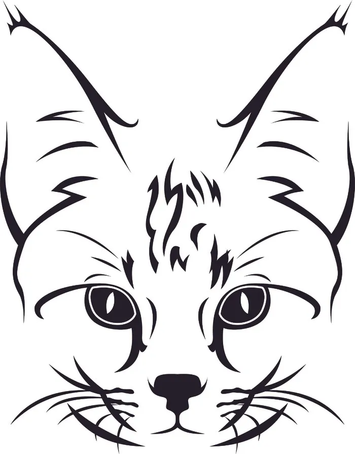 猫 线描 矢量cdr矢量模版下载