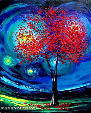 现代抽象风景油画