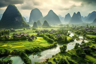 桂林山水田园山川风景摄影图