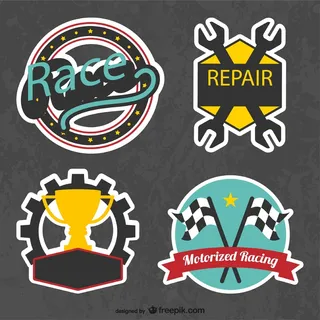 免抠复古F赛车标签