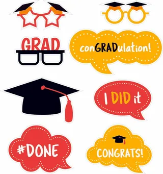 手举牌 毕业季 学士帽 矢量图