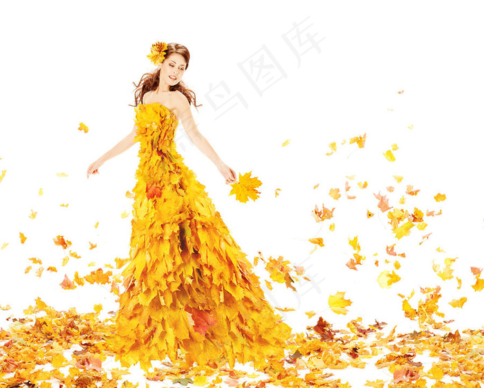 秋天唯美美女图片