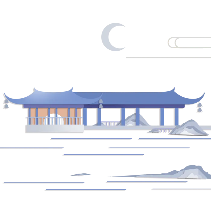 清明元素古风中式清明节山水画中国风绿色