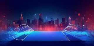 蓝色科技线条城市几何背景