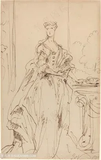 简约线描女士装饰画挂画手绘插画