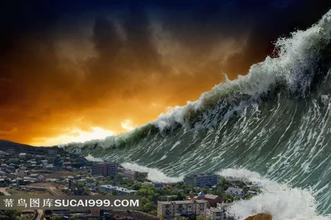 肆掠的海啸灾难图片