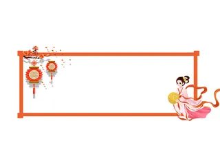 中秋标题框灯笼素材