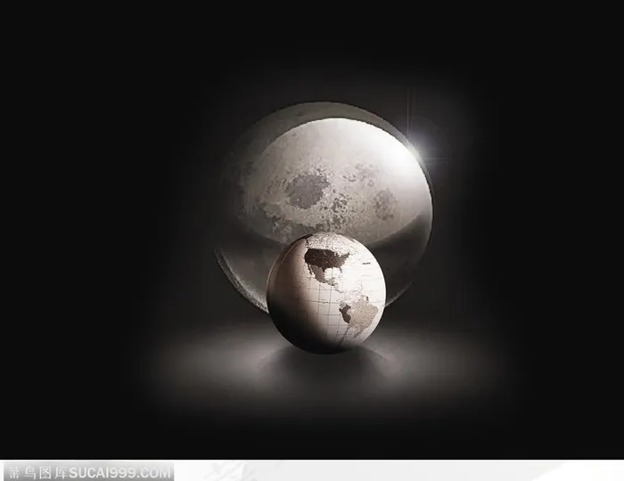 光晕中的白色地球全景视野 高清图片