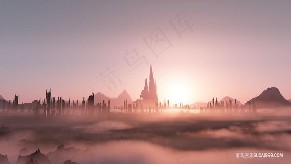 在红色印象风景画