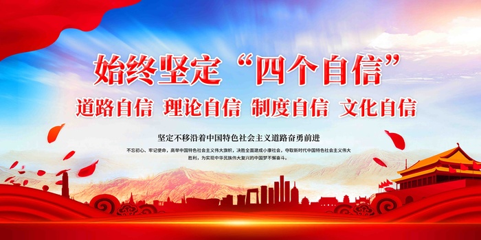 四个意识四个自信展板psd模版下载