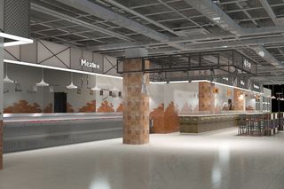 超市3d背景效果成列