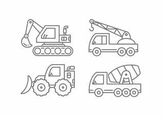 简约矢量卡通工程车