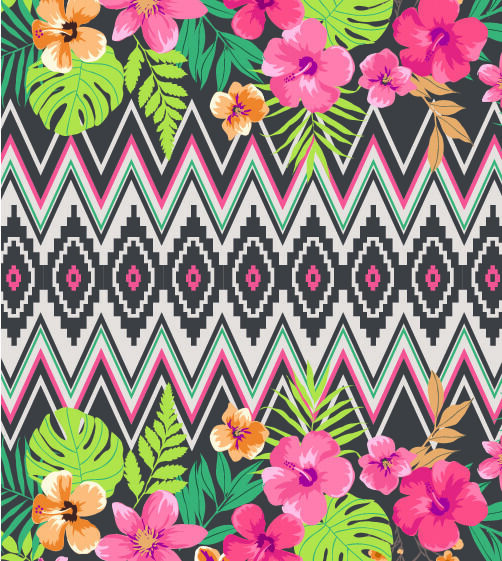 少数民族藏族特色花纹波西米亚风纹理背景图案设计AI矢量图片素材