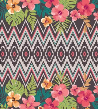 少数民族藏族特色花纹波西米亚风纹理背景图案设计AI矢量图片素材