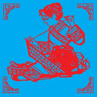 刺绣剪纸 剪纸风元素