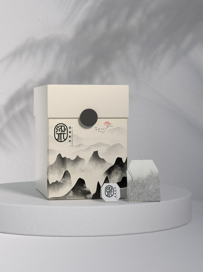 国风高档茶叶包装盒袋罐瓶LOGO标贴展示VI智能贴图样机PSD素材