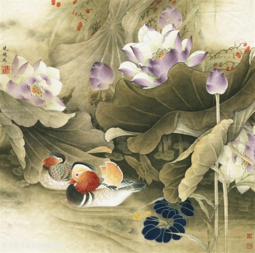 李晓明花卉国画