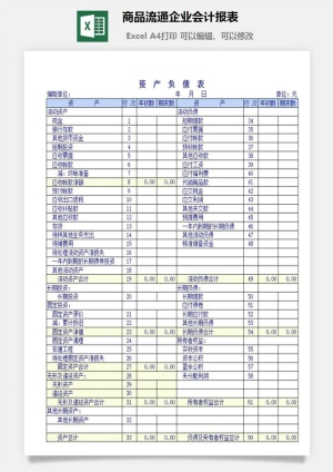 商品流通企业会计报表excel模板