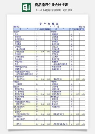 商品流通企业会计报表excel模板
