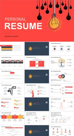 灯泡创意主图精美卡通风商务工作总结报告ppt模板预览图