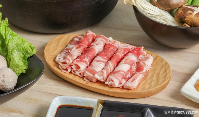 火锅肥牛卷俯视图