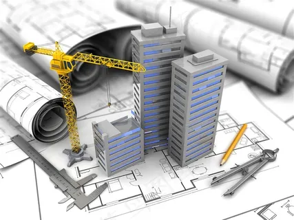 立在图纸上正在搭建的5a写字楼高清图片建筑效果图 立在图纸上正在搭建的5a写字楼高清图片建筑效果图