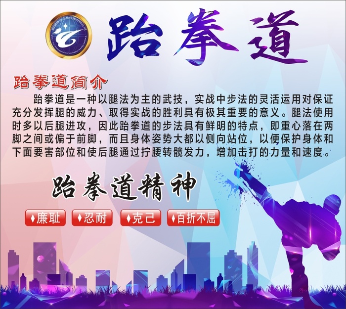 跆拳道文化简介展板