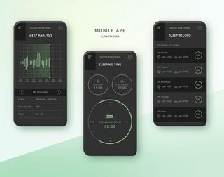 现代科技PSD海报模板APP手机UI界面运动计步器宣传广告设计素材