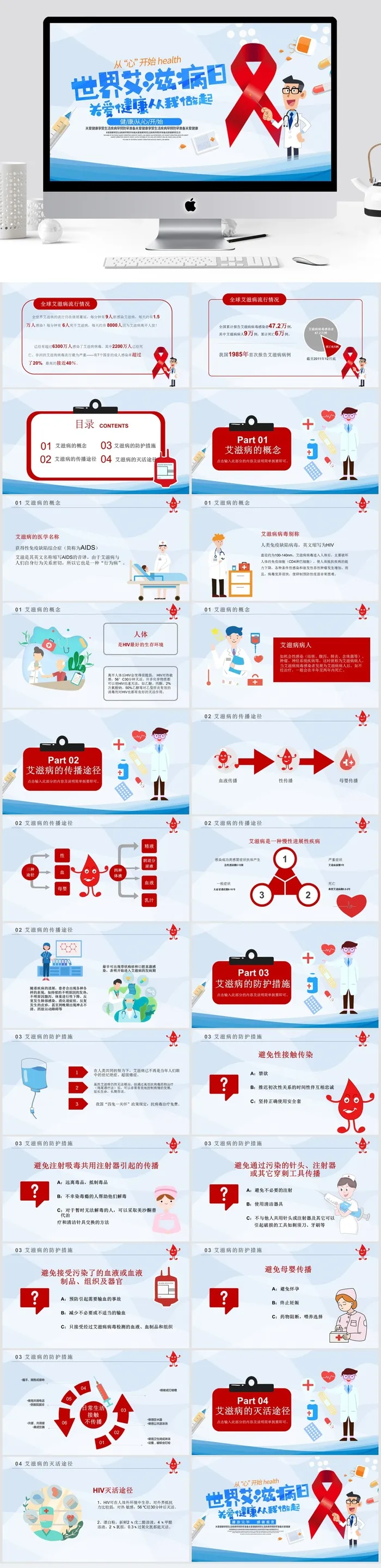 世界艾滋病日PPT模板