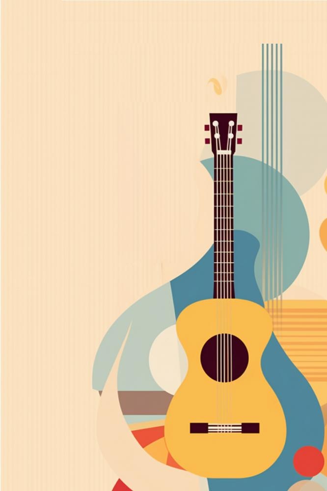声乐吉他简约复古海报背景