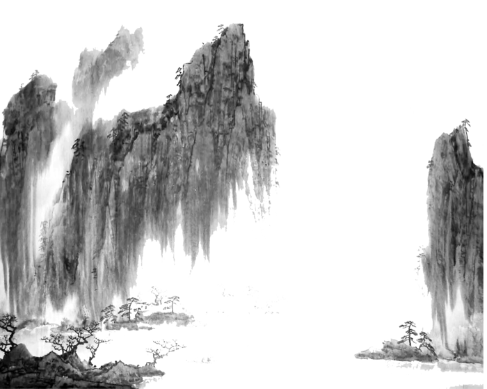 山水画素材中国风水墨画素材元素中国画
