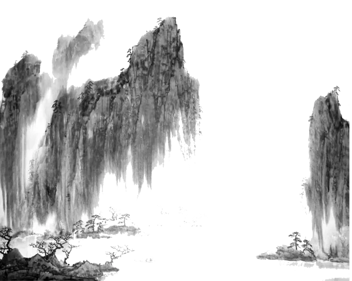 山水画素材中国风水墨画素材元素中国画