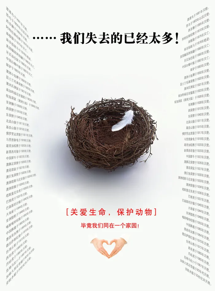 保护生态动物公益广告PSD素材psd模版下载
