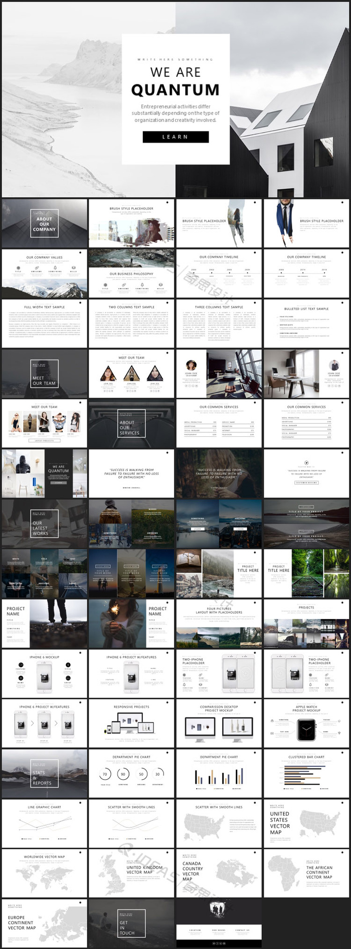 欧美高级脸PPT模板