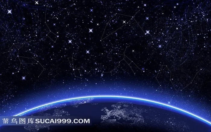 星空下发光的地球