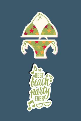 夏天海报矢量插画扁平风格