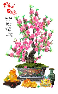 桃花盆财宝玄关背景 桃花盆财宝玄关背景